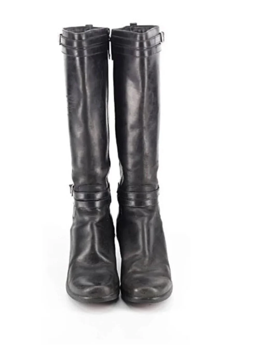 UGG Irmah Riding Boots Waterproof Leather 9 Black Wellies Wedge Platform Chunky